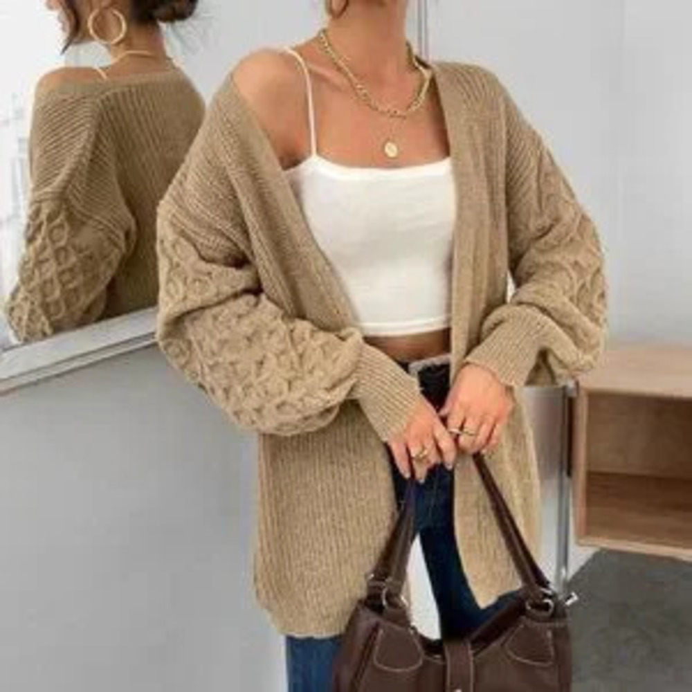 KHAKI CARDIGAN FALL WINTER STREETWEAR TRENDING
